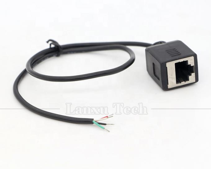Vrouwelijke RJ45 stopcontact tot open blikgelde 4 draden Bare End Pigtail kabel 4