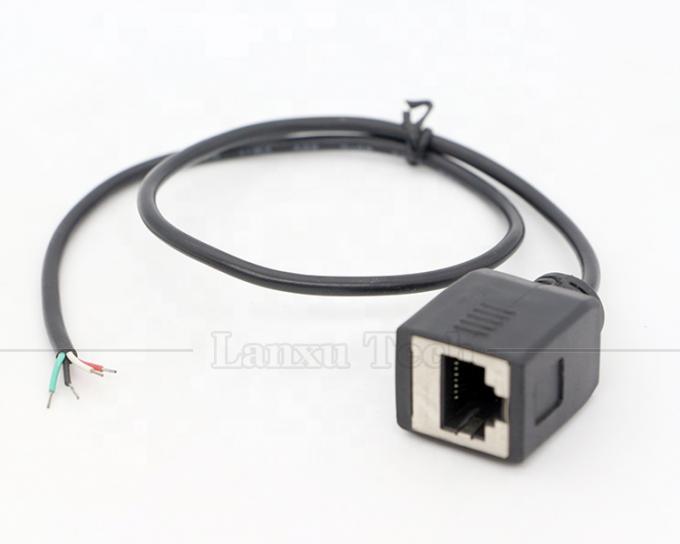 Vrouwelijke RJ45 stopcontact tot open blikgelde 4 draden Bare End Pigtail kabel 5