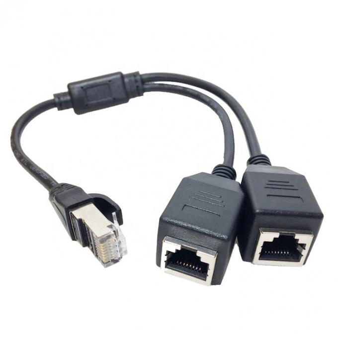 1 Man tot 2 Vrouwelijke Manieren Socket Port RJ45 interface Cat5 Lan Network Ethernet Splitter Y Adapter Cable 0