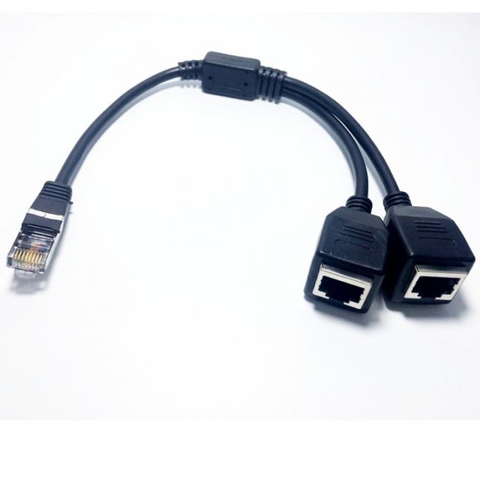 1 Man tot 2 Vrouwelijke Manieren Socket Port RJ45 interface Cat5 Lan Network Ethernet Splitter Y Adapter Cable 2