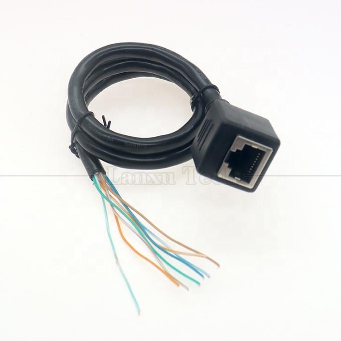 Hoogwaardige netwerk Ethernet Cta6 26AWG RJ45 8p8c Vrouwelijke stopcontact tot open blikken kale draden Eindkabel 1