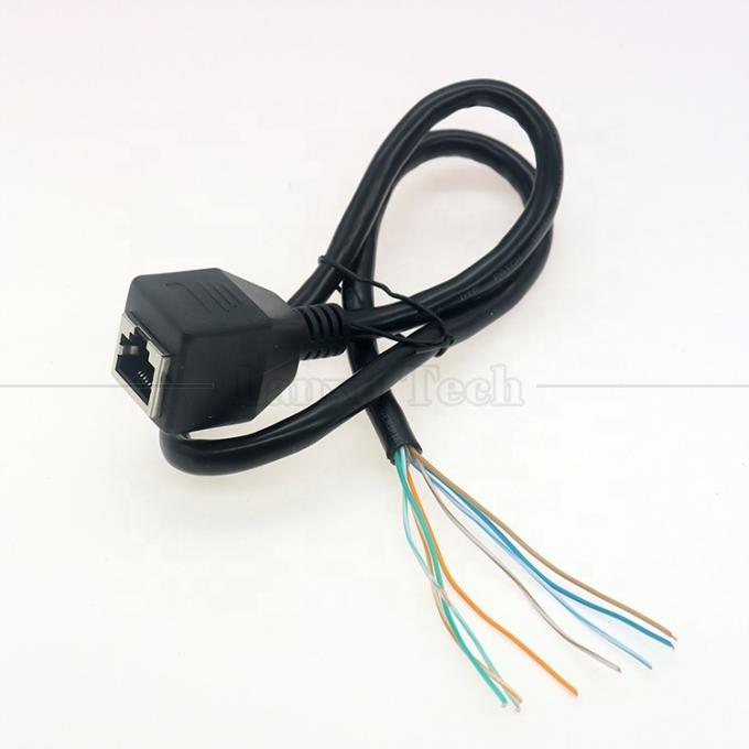 Hoogwaardige netwerk Ethernet Cta6 26AWG RJ45 8p8c Vrouwelijke stopcontact tot open blikken kale draden Eindkabel 4