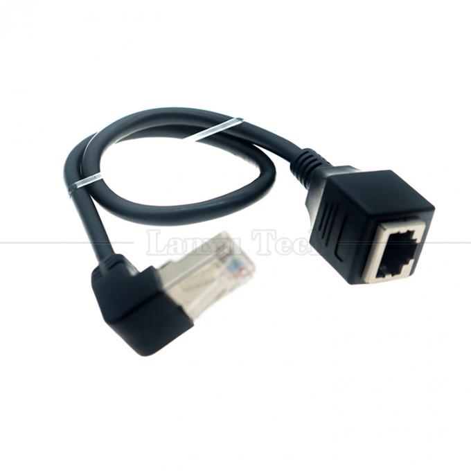 OEM STP UTP 90 graden rechthoek RJ45 8P8C Mannelijke tot RJ45 Vrouwelijke Socket Cat5e Ethernet kabel 1