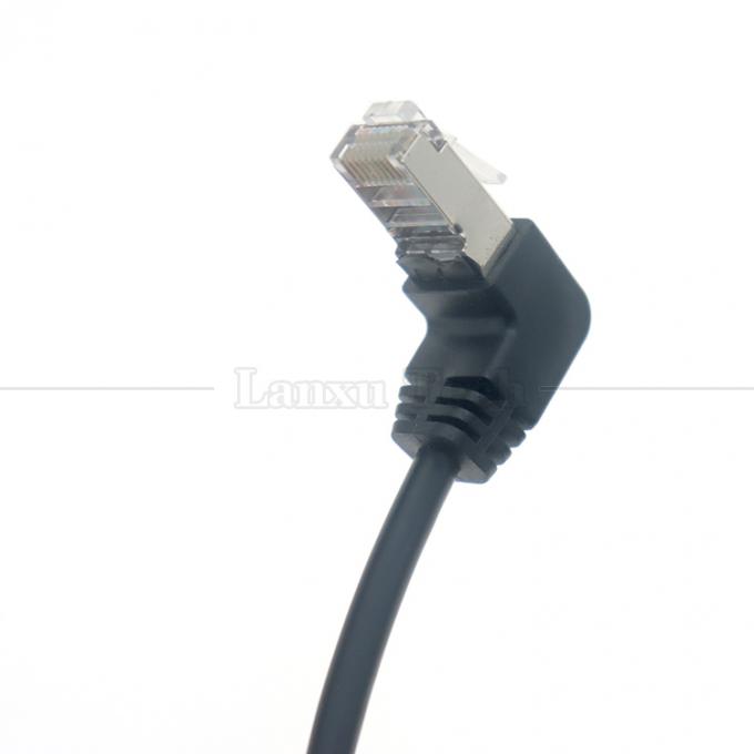 OEM STP UTP 90 graden rechthoek RJ45 8P8C Mannelijke tot RJ45 Vrouwelijke Socket Cat5e Ethernet kabel 3