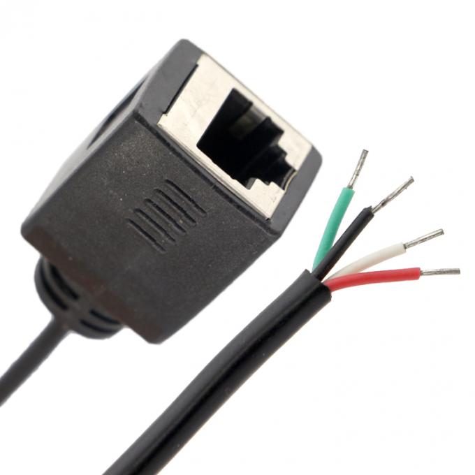 Persoonlijke montage Vrouwelijke RJ45 stopcontact om te openen Gemaakte soldering 4 draden Bare End Pigtail kabel 0