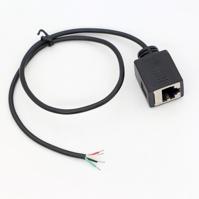 Persoonlijke montage Vrouwelijke RJ45 stopcontact om te openen Gemaakte soldering 4 draden Bare End Pigtail kabel 4