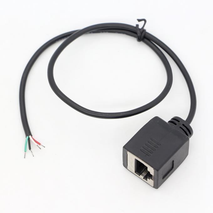 Persoonlijke montage Vrouwelijke RJ45 stopcontact om te openen Gemaakte soldering 4 draden Bare End Pigtail kabel 3
