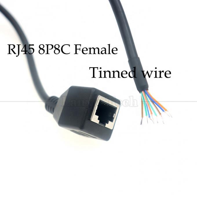 Vrouwelijke RJ45 Jack Socket to Open Gelast 8 Draden Bare End Pigtail Ethernet Network Patch Lan Cable 1