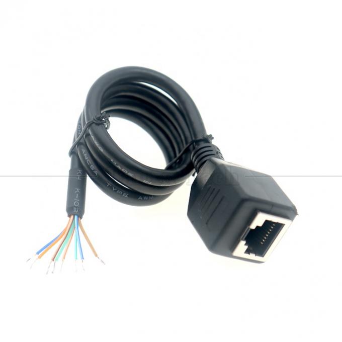 Vrouwelijke RJ45 Jack Socket to Open Gelast 8 Draden Bare End Pigtail Ethernet Network Patch Lan Cable 0
