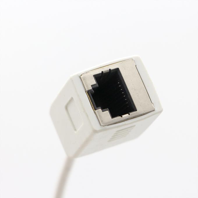 Aanpassing Witte vrouwelijke RJ45 stopcontact om te openen geblokkeerde soldering 4 draden naakt eind pigtail kabel 1