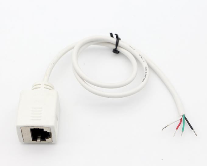 Aanpassing Witte vrouwelijke RJ45 stopcontact om te openen geblokkeerde soldering 4 draden naakt eind pigtail kabel 3