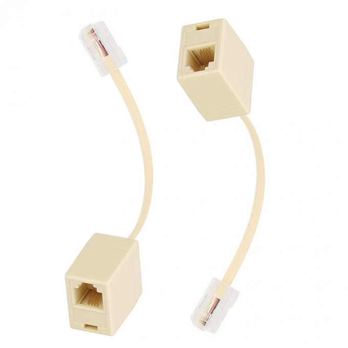 Ethernet RJ45 8P8C Man tot telefoon RJ11 4P4C Vrouwelijk Socket ADSL Connector Converter Extension Cable Adapter 1