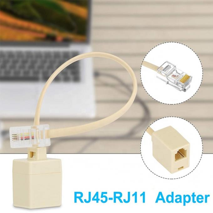 Ethernet RJ45 8P8C Man tot telefoon RJ11 4P4C Vrouwelijk Socket ADSL Connector Converter Extension Cable Adapter 6