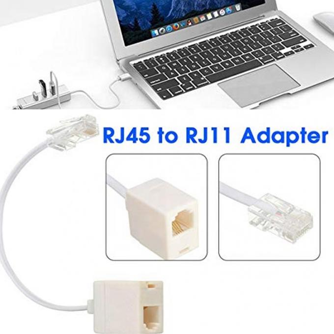 Ethernet RJ45 8P8C Man tot telefoon RJ11 4P4C Vrouwelijk Socket ADSL Connector Converter Extension Cable Adapter 5