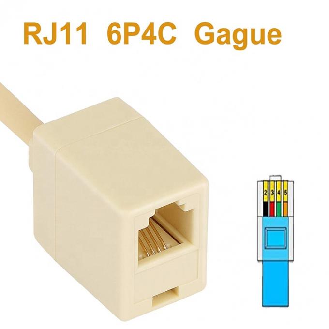 Ethernet RJ45 8P8C Man tot telefoon RJ11 4P4C Vrouwelijk Socket ADSL Connector Converter Extension Cable Adapter 3