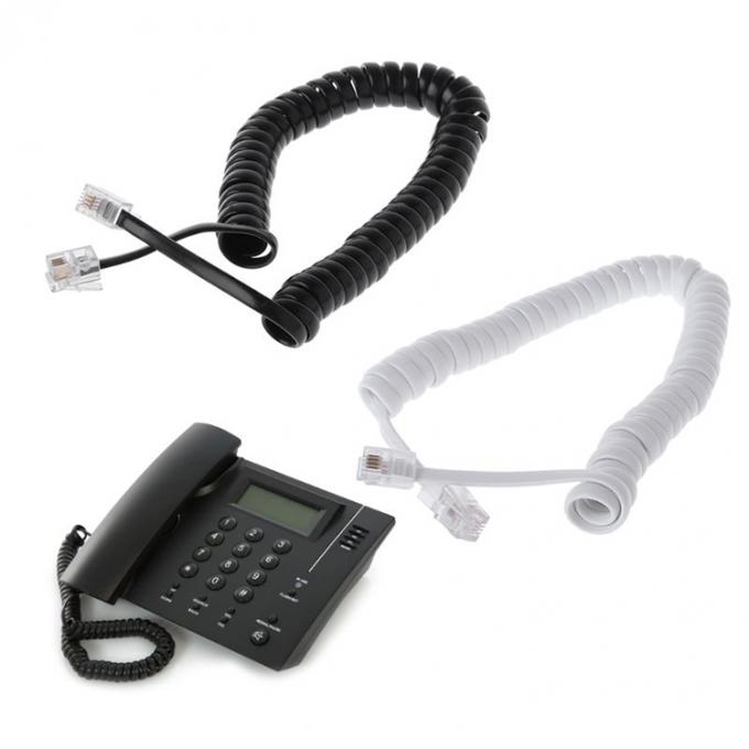 1m 2m 3m Gekrolde veer RJ9 4P4C RJ11 Zwart-wit Spiraal vlakke Cat3 ADSL-telefoonkabel 7