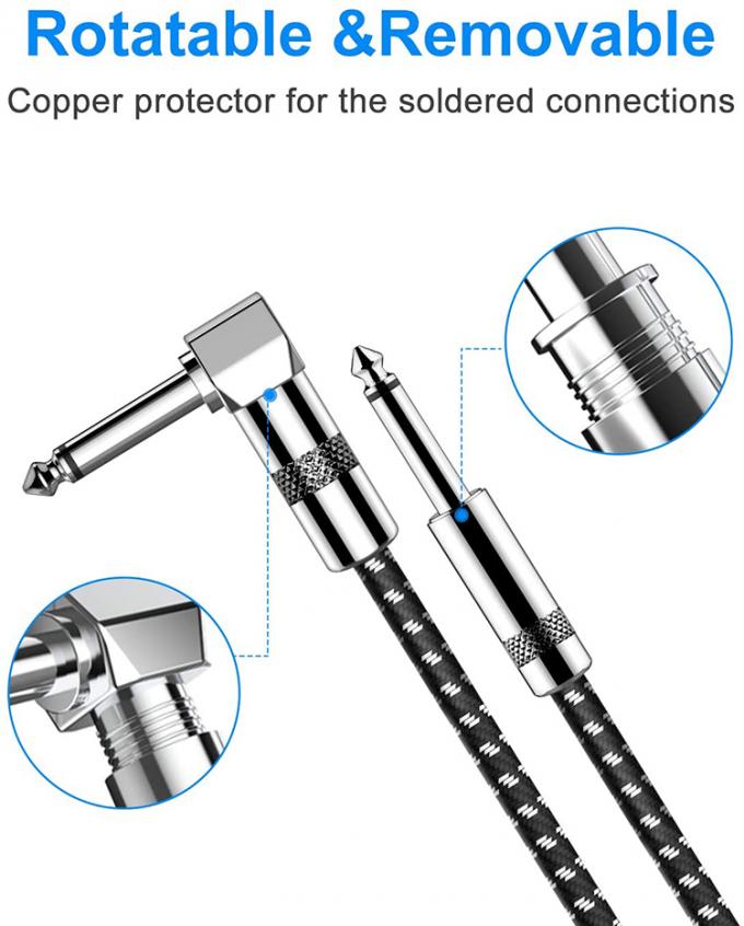 OEM 3M 1/4 inch 6.3mm TS Jack Right Angle Muziekinstrument Bass Versterker Pedal Guitar Patch Cable 3