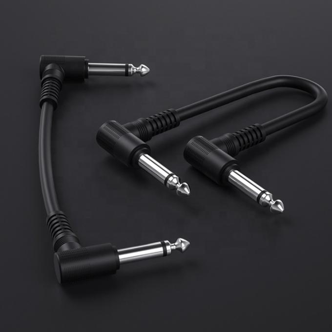 Custom 15cm 90 Graden Hoek 1/4 TS Jack Elektrisch Instrument Gitaar Patch Cable 2