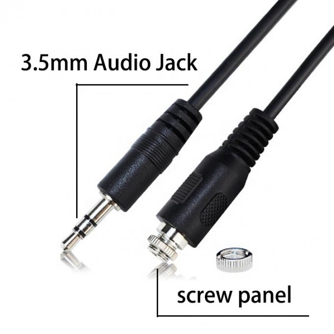 Schroef van man naar vrouw 3,5 mm 3 polen TRS Audio Jack kabel 0