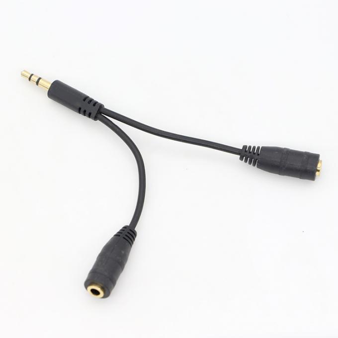 1 Man tot 2 Vrouw Split 3.5mm Stereo Jack Koptelefoon Audio Y Splitter Kabel 3