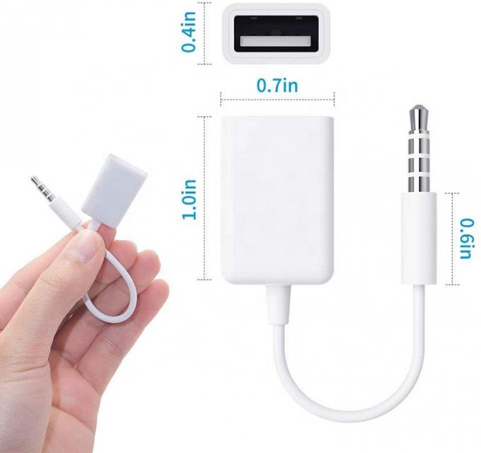 USB 2.0 Vrouwelijke naar 3,5 mm Jack 3 polen AUX Converter Adapter voor Auto Audio Speaker 3
