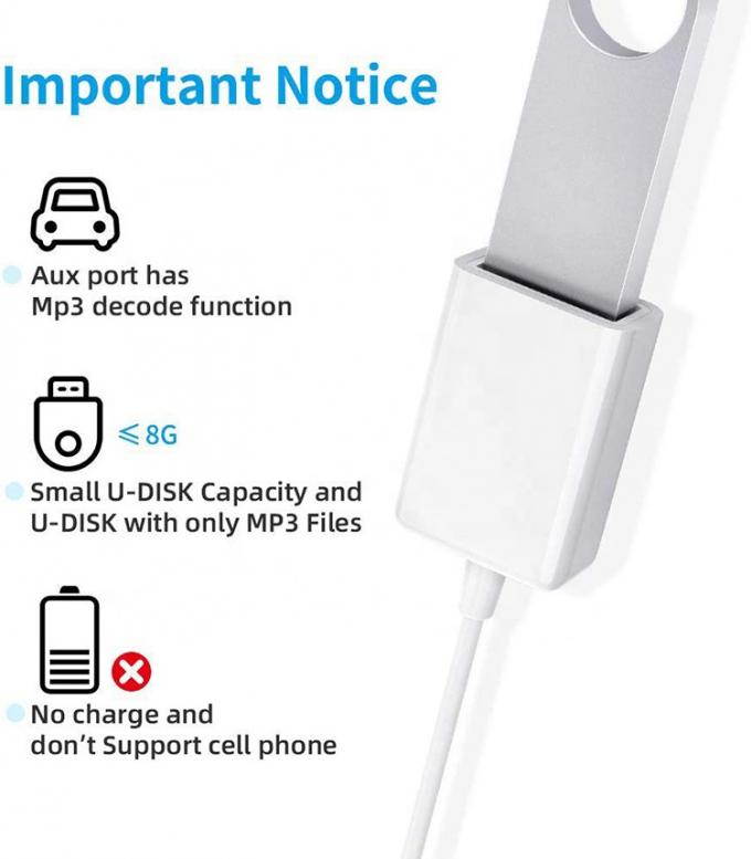 USB 2.0 Vrouwelijke naar 3,5 mm Jack 3 polen AUX Converter Adapter voor Auto Audio Speaker 2