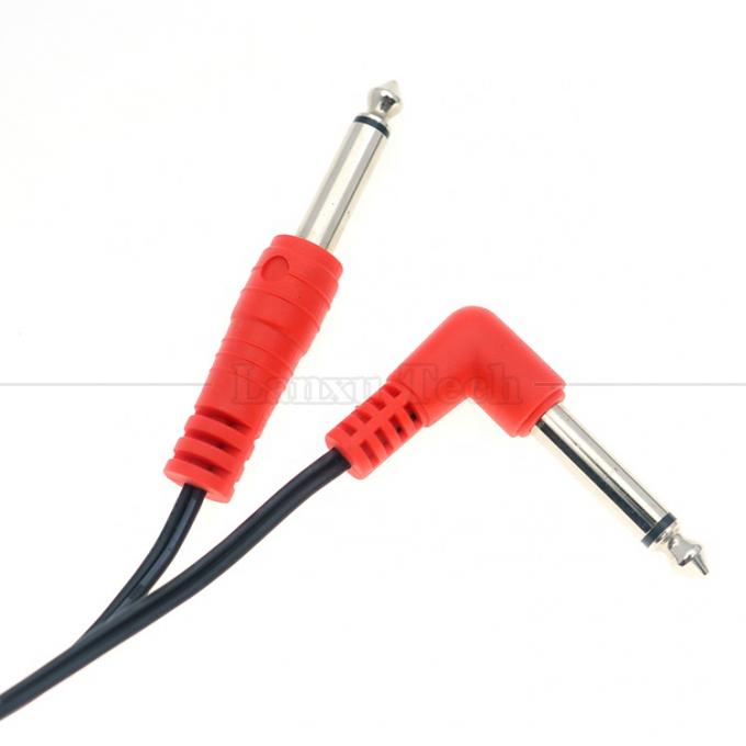 90 graden rechthoek naar recht 6,35 mm TS Jack Stereo Audio Cable voor Gui tar Pedal 3