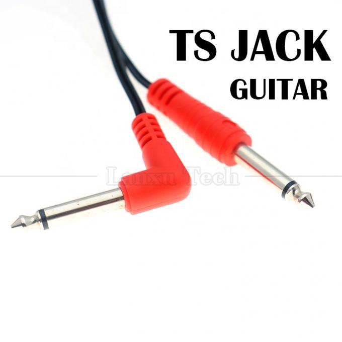 90 graden rechthoek naar recht 6,35 mm TS Jack Stereo Audio Cable voor Gui tar Pedal 1