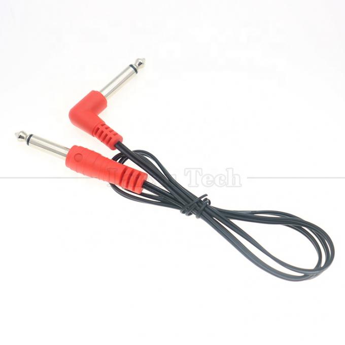 90 graden rechthoek naar recht 6,35 mm TS Jack Stereo Audio Cable voor Gui tar Pedal 4