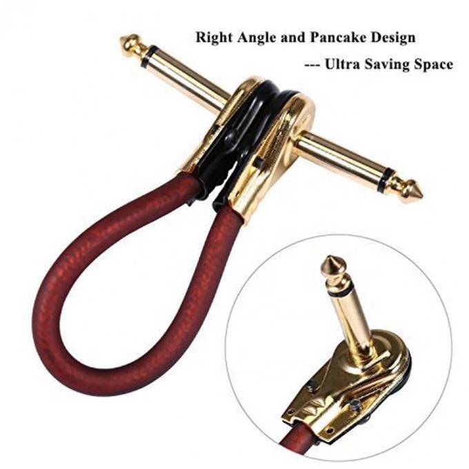1/4 inch gouden rechthoekige mono TS jack instrument koord gitaar patch kabel 4
