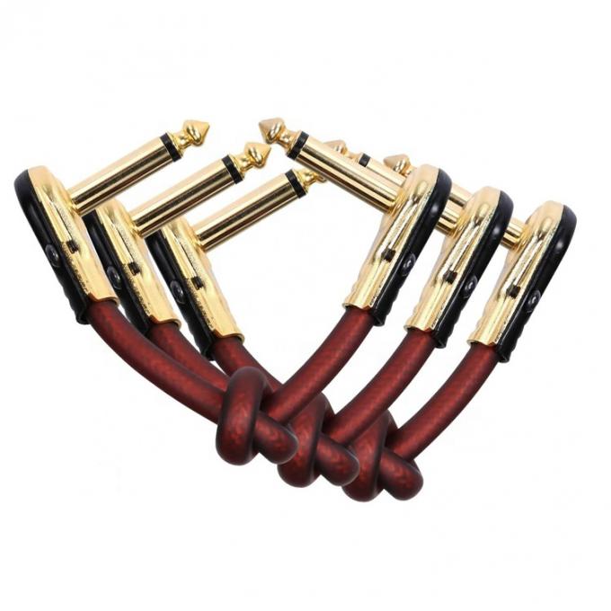 1/4 inch gouden rechthoekige mono TS jack instrument koord gitaar patch kabel 3