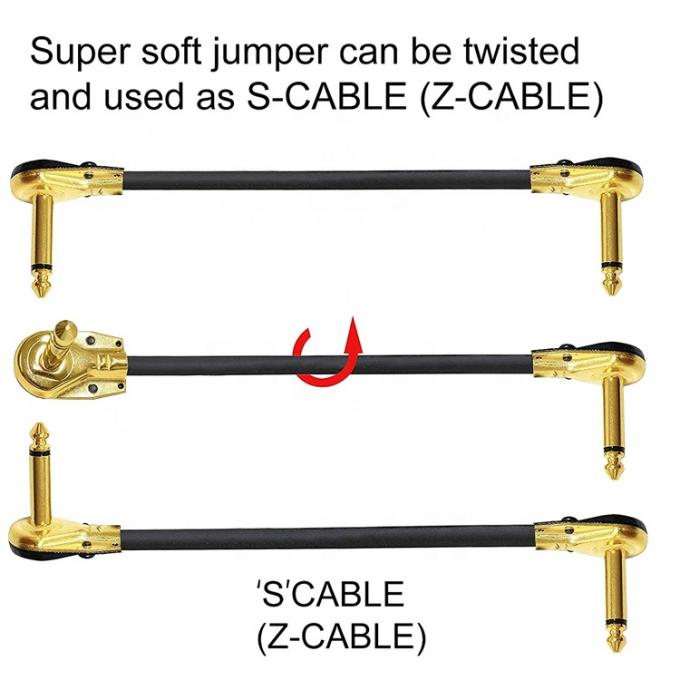 1/4 inch gouden rechthoekige mono TS jack instrument koord gitaar patch kabel 5