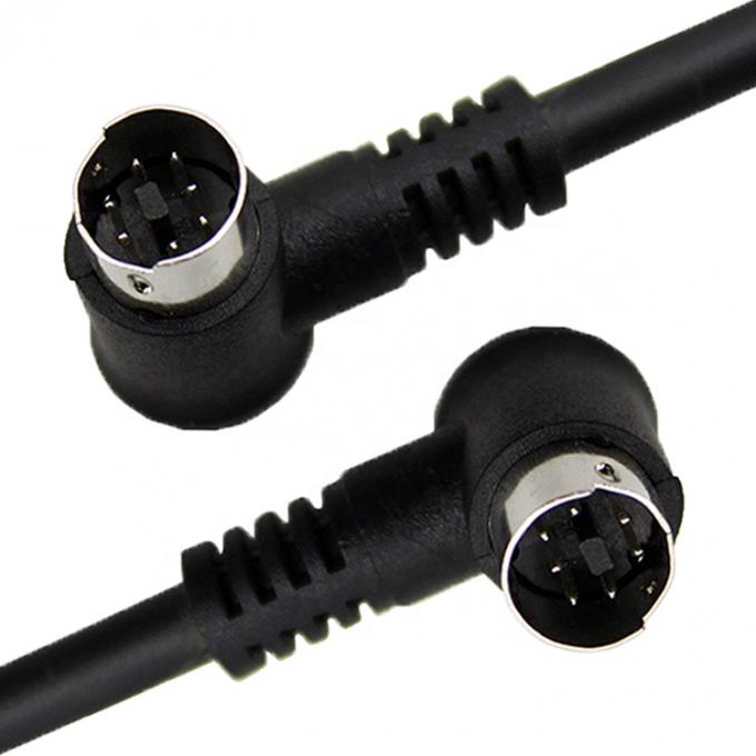 Custom 1M 2M 3M Shield 90 graden rechthoek S Video Man tot Man 7 Pin Mini Din verlengkabel 3