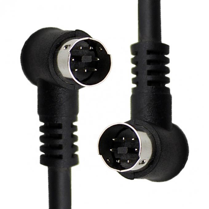 Custom 1M 2M 3M Shield 90 graden rechthoek S Video Man tot Man 7 Pin Mini Din verlengkabel 4