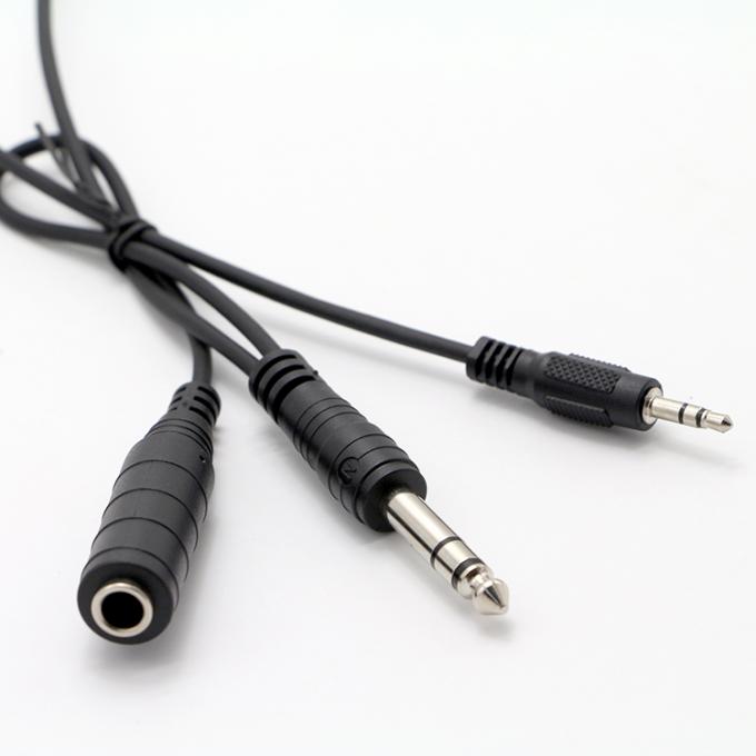 1M 2M 3M Y Splitter Man naar Vrouw 6.35mm 3.5mm TRS Microphone Stereo Jack Audio kabel 1