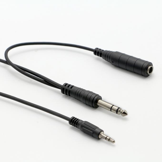 1M 2M 3M Y Splitter Man naar Vrouw 6.35mm 3.5mm TRS Microphone Stereo Jack Audio kabel 6