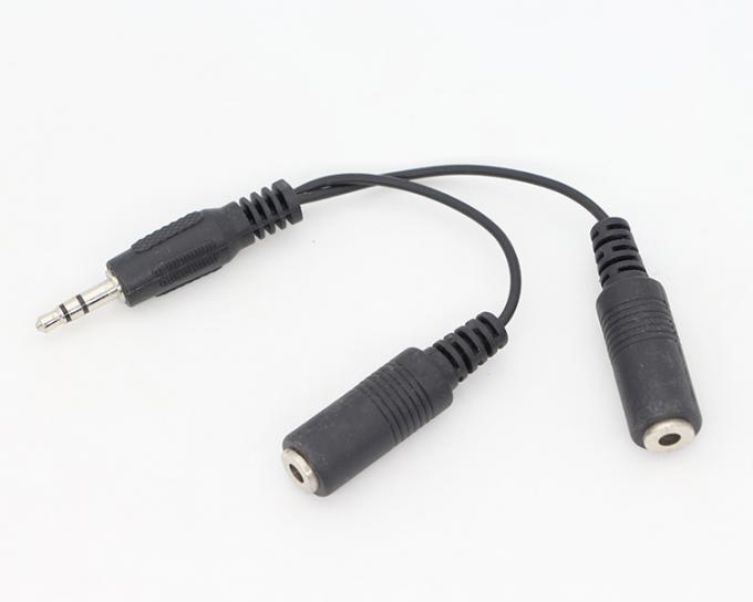 CUSTOM 3.5mm Jack 1 man tot 2 vrouw Y Splitter Koptelefoon Jack Mic PC Audio TRS Splitter Cable 0