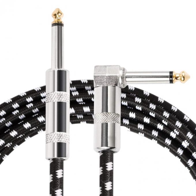 OEM 1M 1/4 inch 6.35mm TS Rechtshoek Instrument Accessoires Bass Versterker Pedal Gitaar Jack Patch Cable 1
