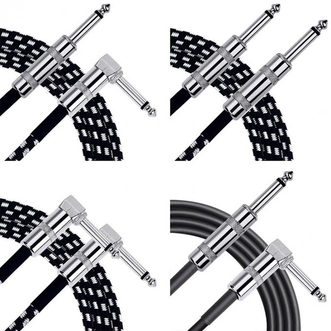 OEM 1M 1/4 inch 6.35mm TS Rechtshoek Instrument Accessoires Bass Versterker Pedal Gitaar Jack Patch Cable 5