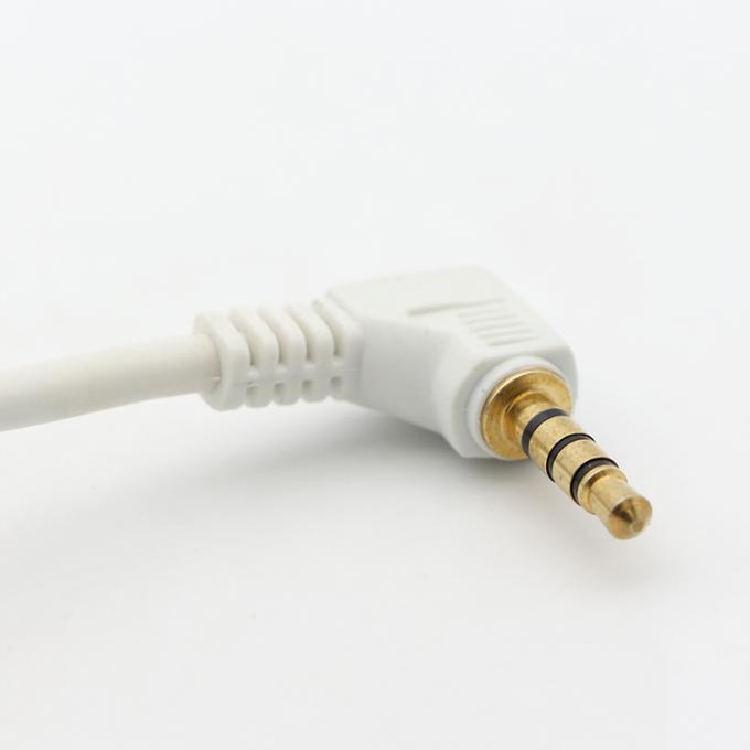 Op maat gemaakt witgoud connector man tot man rechthoek 3,5 mm Jack TRRS Plug Stereo Audio Cable 1