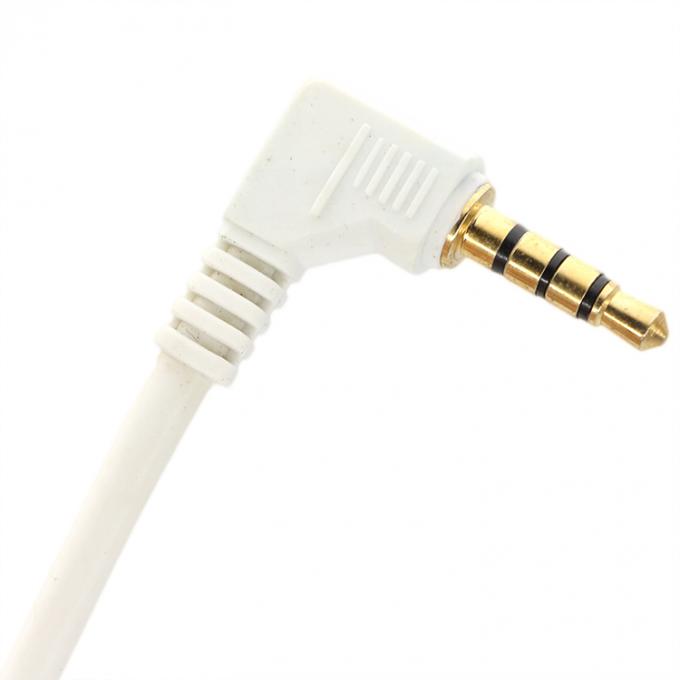 Op maat gemaakt witgoud connector man tot man rechthoek 3,5 mm Jack TRRS Plug Stereo Audio Cable 2