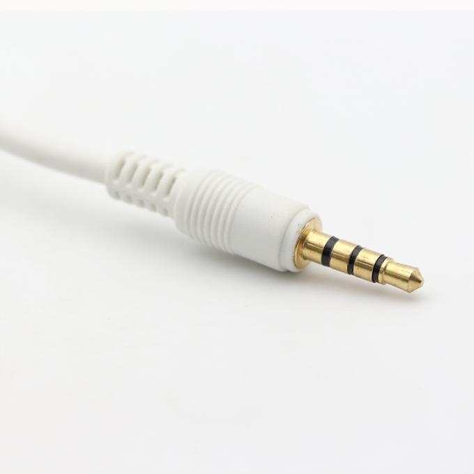 Op maat gemaakt witgoud connector man tot man rechthoek 3,5 mm Jack TRRS Plug Stereo Audio Cable 3