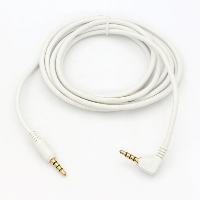 Op maat gemaakt witgoud connector man tot man rechthoek 3,5 mm Jack TRRS Plug Stereo Audio Cable 6