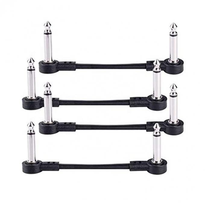 Op maat gemaakte korte 90 graden hoek 1/4 inch TS Jack Electric Instrument Guitar Patch Cable 3