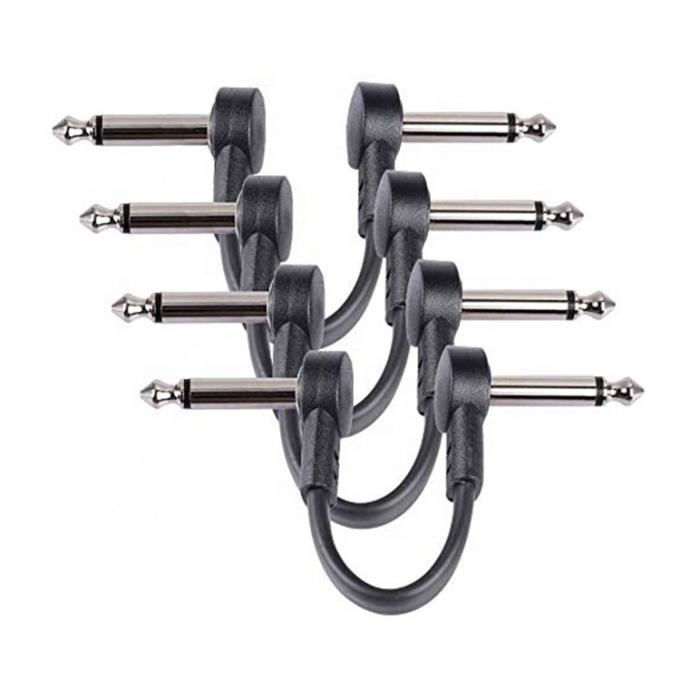 Op maat gemaakte korte 90 graden hoek 1/4 inch TS Jack Electric Instrument Guitar Patch Cable 0