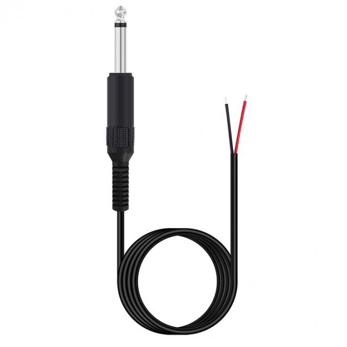 6.35mm 1/4 inch TS 2 Ploes Jack Mono Man Audio Plug to Bare Wire Open eindkabel voor microfoon 0