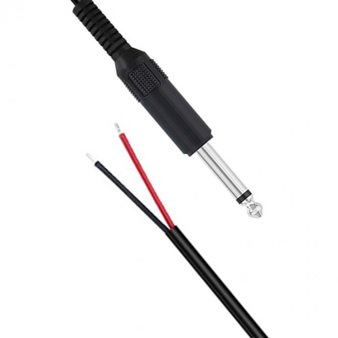 6.35mm 1/4 inch TS 2 Ploes Jack Mono Man Audio Plug to Bare Wire Open eindkabel voor microfoon 1