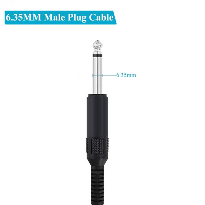 6.35mm 1/4 inch TS 2 Ploes Jack Mono Man Audio Plug to Bare Wire Open eindkabel voor microfoon 3