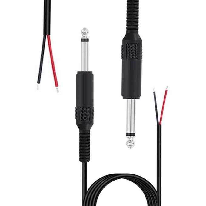6.35mm 1/4 inch TS 2 Ploes Jack Mono Man Audio Plug to Bare Wire Open eindkabel voor microfoon 4