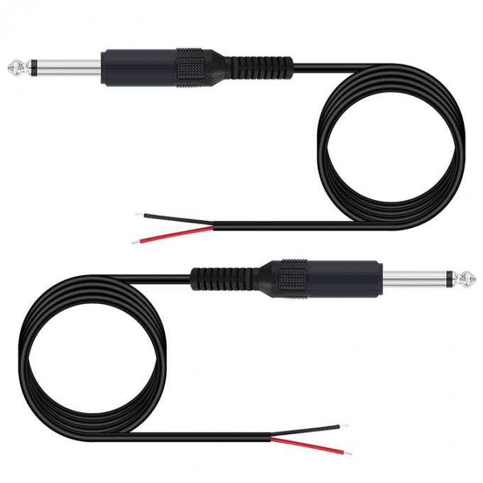 6.35mm 1/4 inch TS 2 Ploes Jack Mono Man Audio Plug to Bare Wire Open eindkabel voor microfoon 5